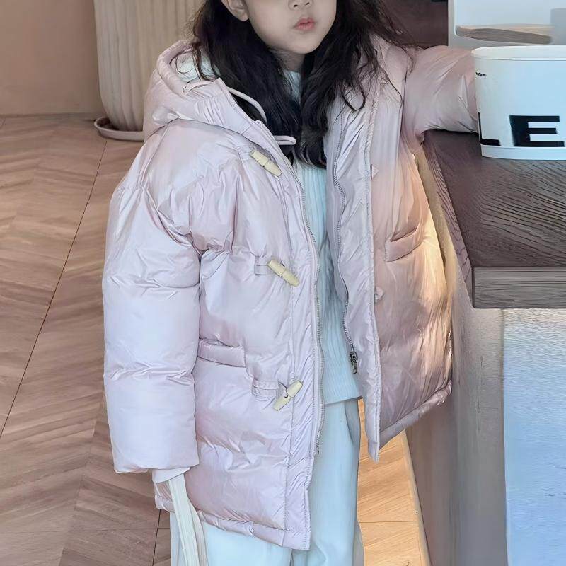 儿童男女童秋冬纯色中长版棉衣