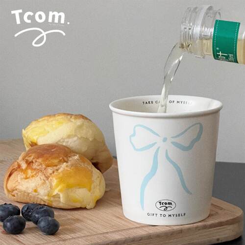 TCOM原创蝴蝶结陶瓷杯礼物精美包装仿纸杯送礼送人简约早餐咖啡杯