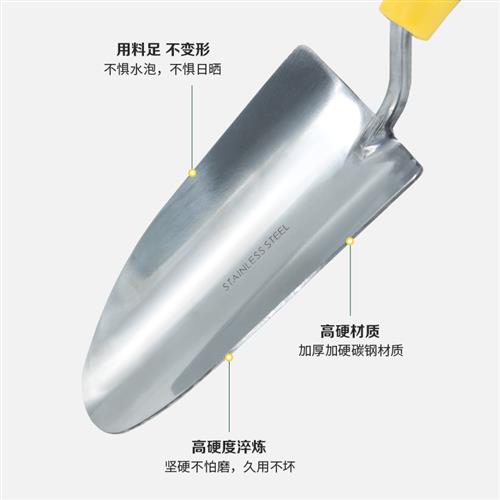 家庭园艺工具不锈钢小铲子锄草三爪手锄盆栽种菜种花多肉工具套装