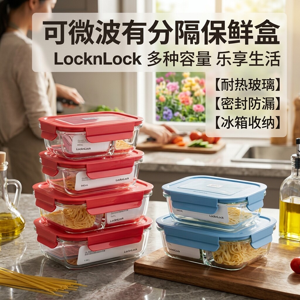 乐扣乐扣微波炉加热玻璃保鲜盒图片