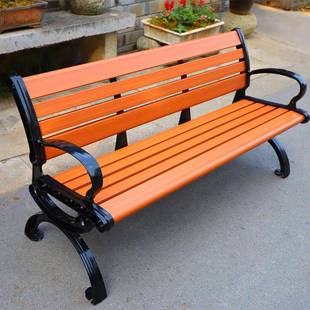 户外有靠背公园椅小区塑木公园广场椅子木质公园椅木长排凳长椅