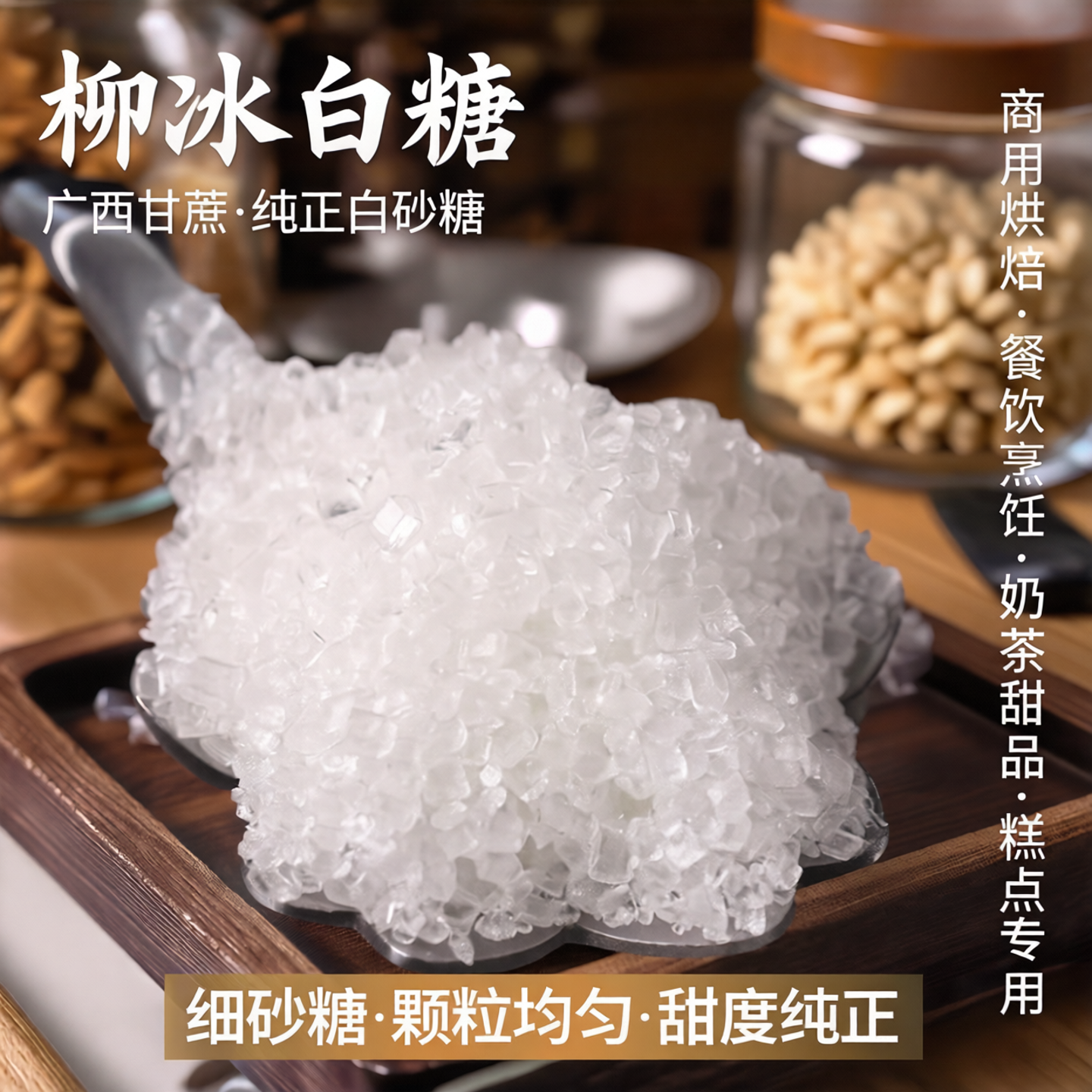 柳冰白糖5斤广西甘蔗白砂糖商用烘焙餐饮烹饪细砂糖奶茶甜品糕点