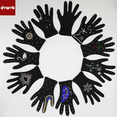 花样滑冰手套儿童训练男女保暖烫钻表演溜冰成人加厚花滑手套A501