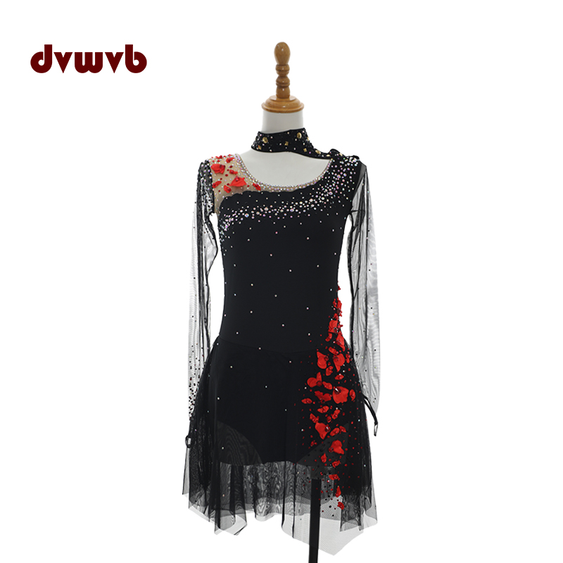 花滑专业演出服溜冰服花样滑冰专用表演服考斯滕儿童成女款裙A607