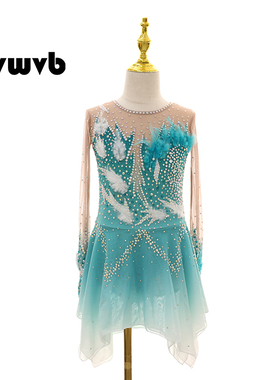 花滑专业演出服溜冰服花样滑冰专用表演服考斯滕儿童成女款裙A267