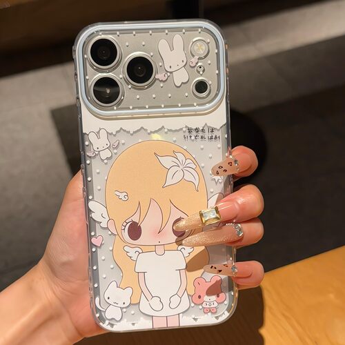 韩系ins风天使黄发少女手机壳软