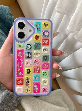 卡通原田治小狗适用iPhone16立体键盘手机壳苹果15promax创意14plus小众情侣13Pro可爱小狗12卡通1保护套软