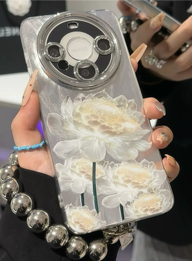 ins风小众莲花适用于mate70/60pro高级感华为pura70磨砂iPhone16/15精孔女款小米15/14pro软壳红米note13/14