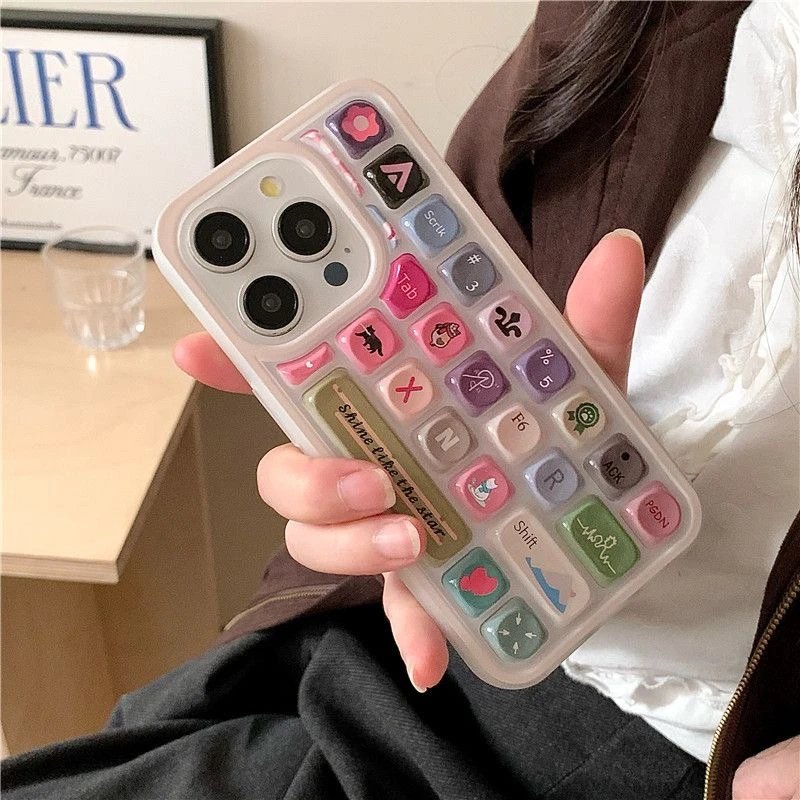 立体键盘围巾猫咪适用iPhone16手机壳苹果15promax创意小众14plus少女心13Pro可爱12防摔11保护套软