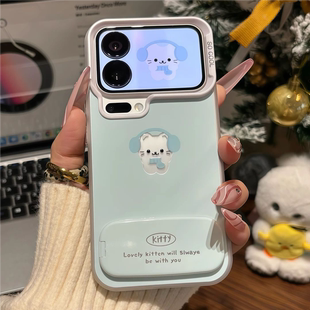 80保护套 pura80可爱vivox300防摔红米k90 适用小米17promax镂空小猫情侣支架手机壳苹果17 16卡通华为mate80
