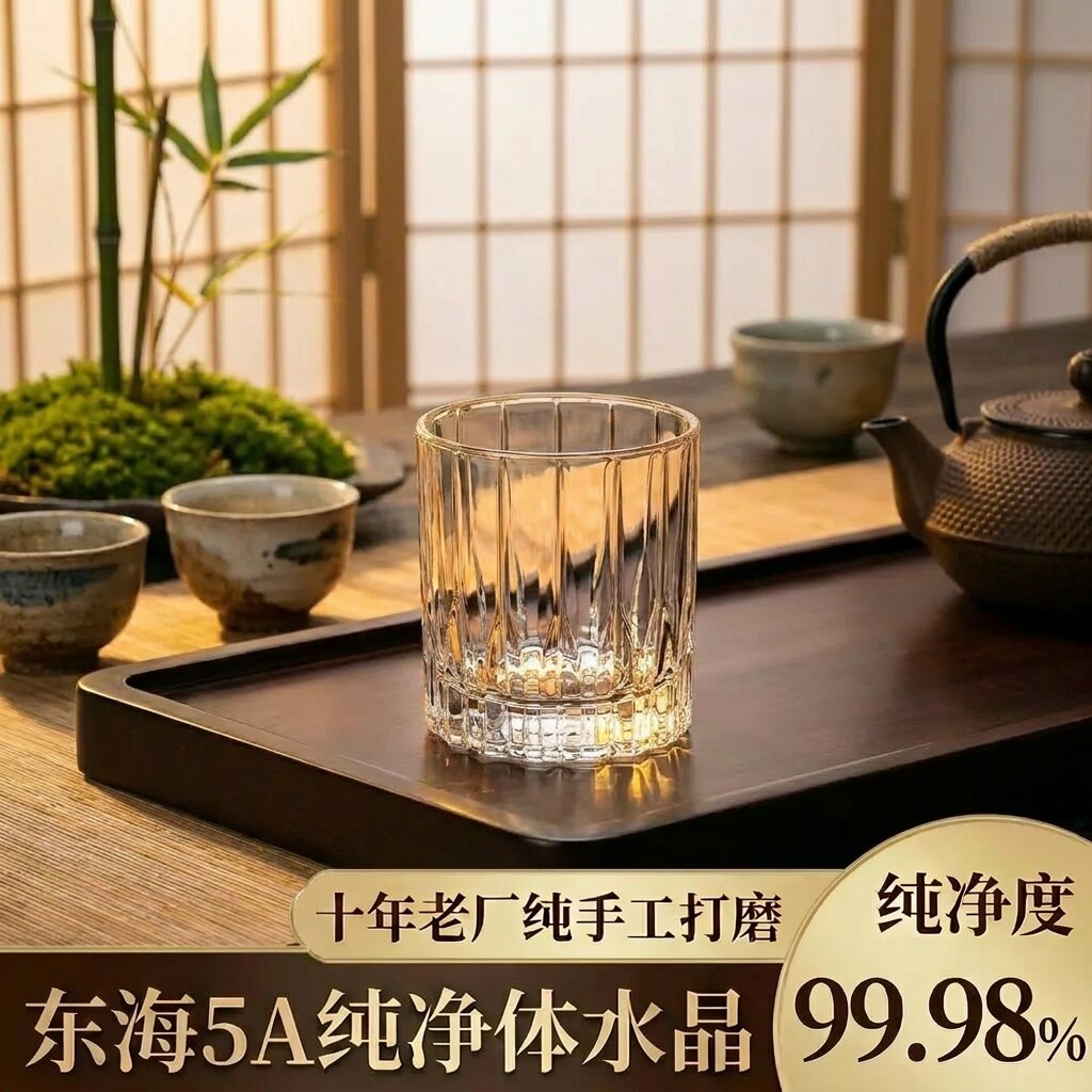 东海原矿水晶星芒威士忌杯礼盒
