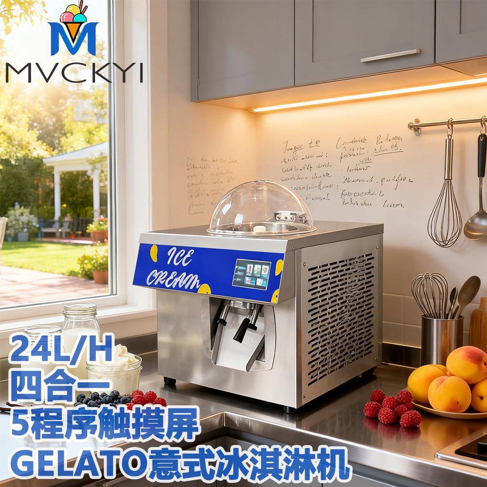 24L/H小型意式冰淇淋机商用台式全自动硬质雪糕机冰激凌机器厂家