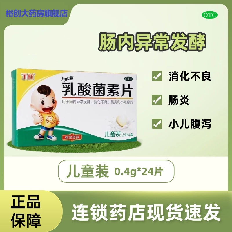 丁桂 乳酸菌素片 0.4g*24片/盒  消化不良肠炎腹泻
