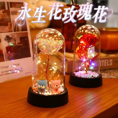 生日礼物送女生玫瑰花小夜灯