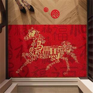 新款2026马年玄关入门地垫ins风大门口进门丝圈地毯防滑专用脚垫