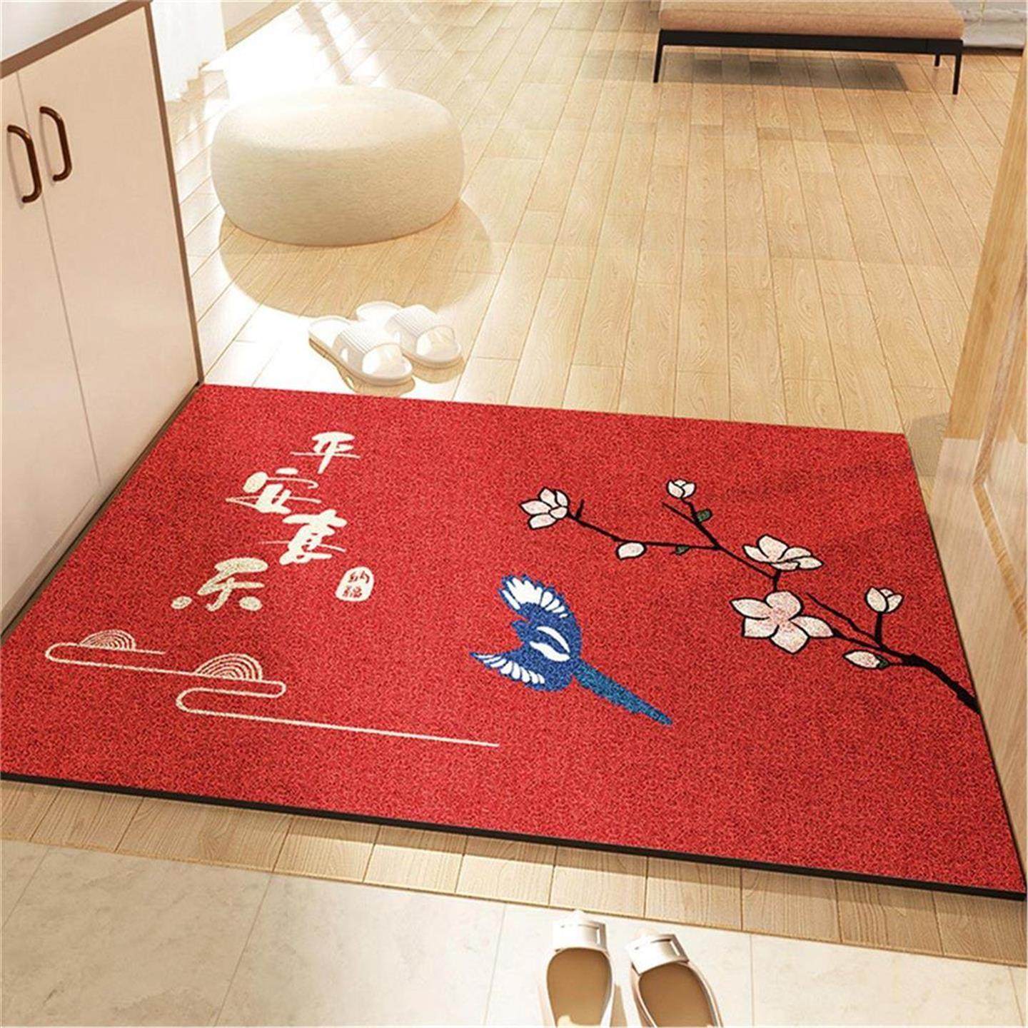 新年中式红色丝圈地垫入户耐磨防滑垫子室外进门刮泥蹭土耐磨脚垫,居家布艺,入户地垫,淘宝优惠券,粉丝福利购,淘宝优惠卷