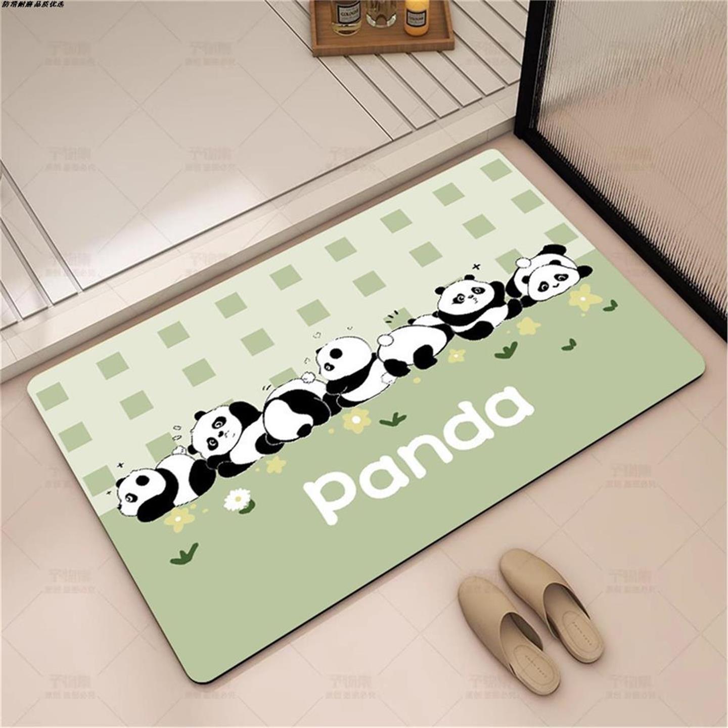 家用地垫入户门垫熊猫浴室防滑垫