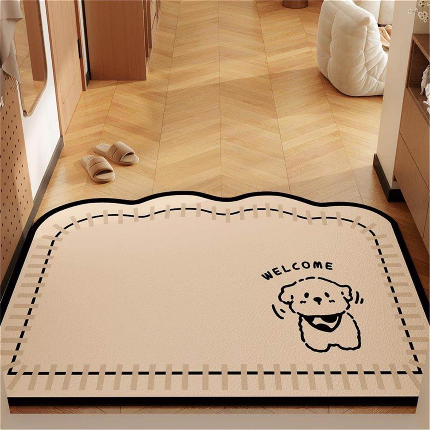 奶油风皮革玄关入户门垫可擦免洗可裁剪地垫防滑耐脏易打理脚垫子,居家布艺,入户地垫,淘宝优惠券,粉丝福利购,淘宝优惠卷