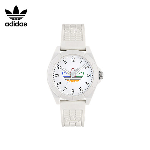 adidas三叶草防水石英学生手表