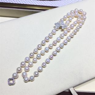 一款多戴蝴蝶tian然淡水珍珠长项链毛衣链婆婆妈妈链诚招代理