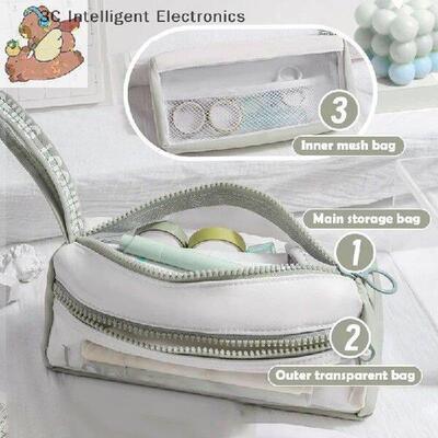 Simple Transparent Pencil Case Cute Stationery Bag Large