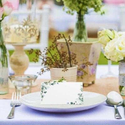 67JE Pack of 100 Wild Flowers Table Cards Confirmation