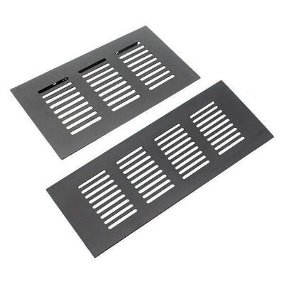 Mesh Air Vent Matte Black Rectangular Wall Ventilation
