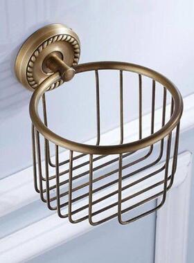 Antique Toilet Roll Holder Wall Mounted Vintage Brass