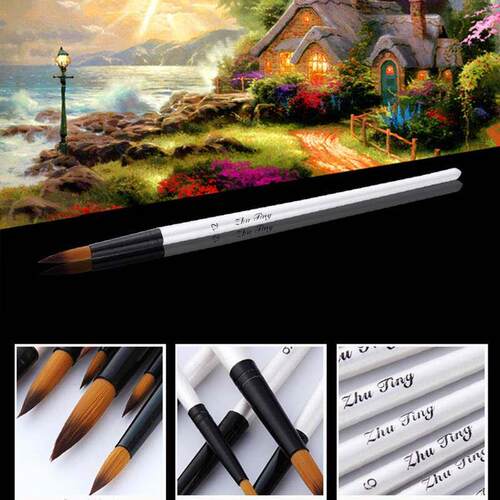 12Pcs/Set Wooden Nylon acrylic Artist Paint Brushes for Acry