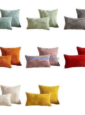 4X7B 2PCS Pillow Case Corduroy Patchwork Designing Cushion