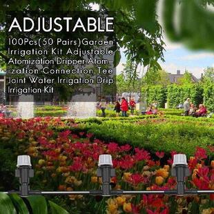 100Pcs(50 Pairs)Garden Irrigation Kit Adjustable