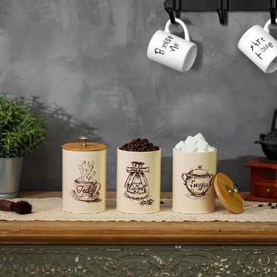 3pcs/Set Coffee Sugar Tea Storage Container Portable and