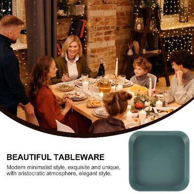 2Pcs Square Bone Spit Plates Snack Tray Thicken Melamine
