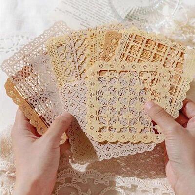 10Pcs/pack Hollow Out Hand Lace Lace Paper Collage Paper