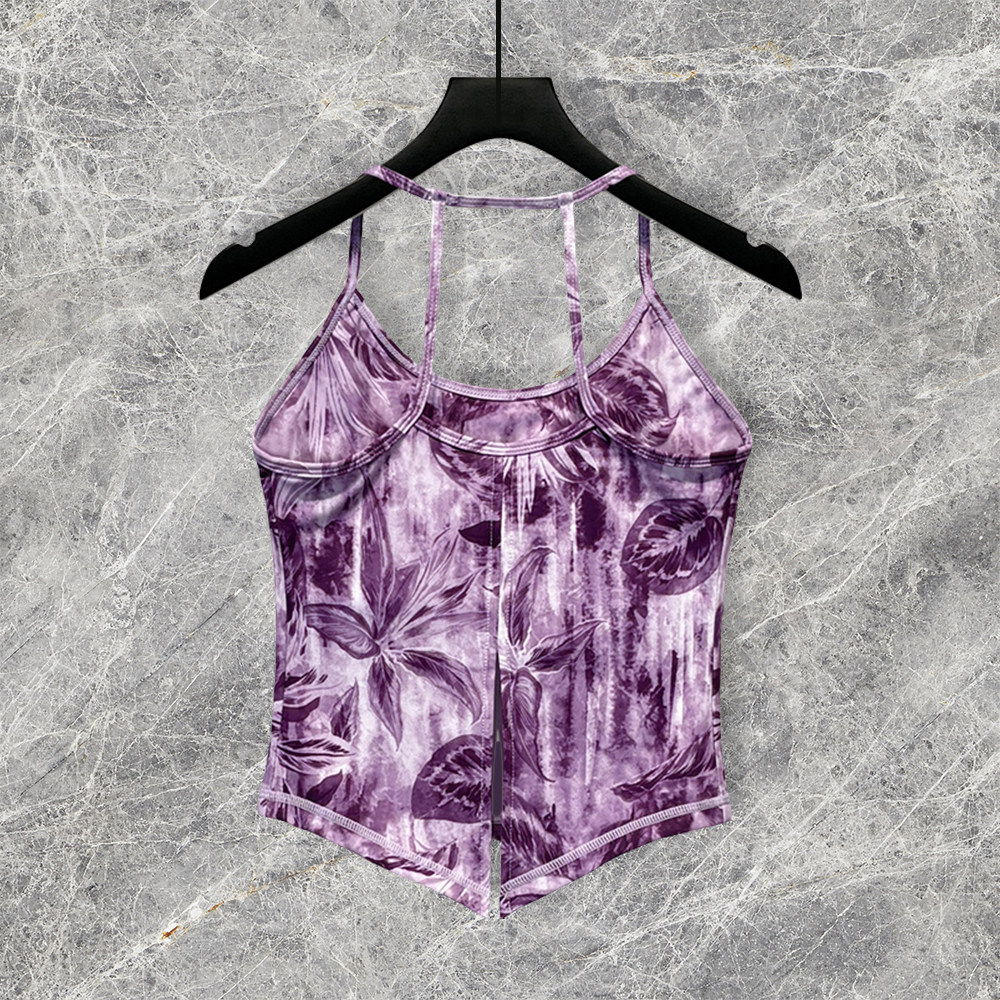 彩色瑜伽吊带背心女2025新款夏季时尚美背带胸垫运动健身燕尾上衣