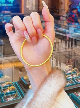 金包银古法传承磨砂素圈手镯波浪时尚款莫比乌斯手环福利款送礼物