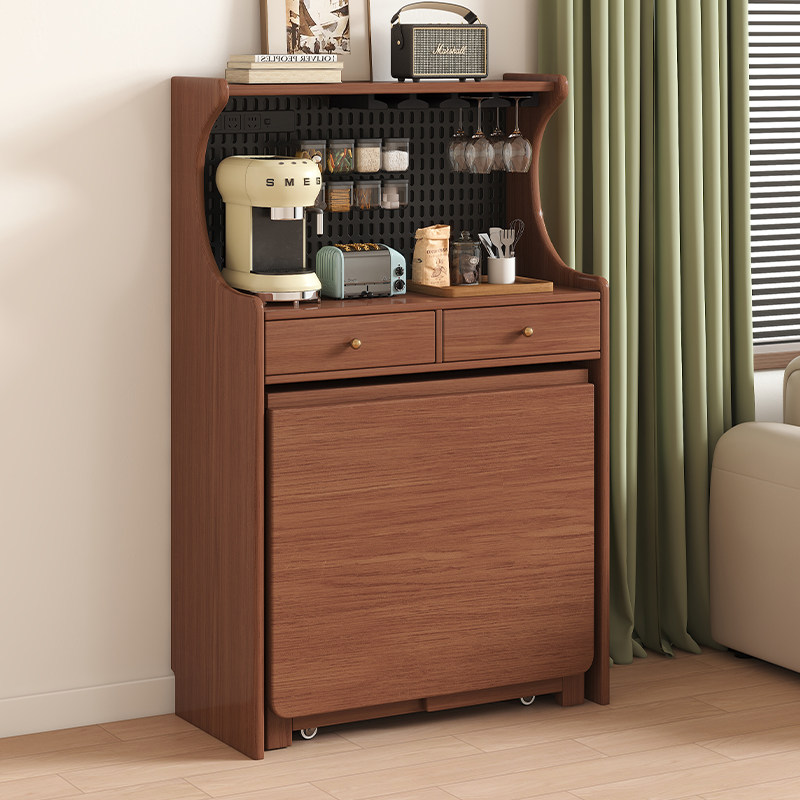 中古风实木餐边柜折叠储物柜复古家用餐边柜靠墙一体储物柜,住宅家具,餐边柜,淘宝优惠券,粉丝福利购,淘宝优惠卷