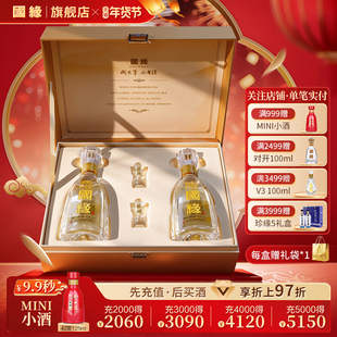 【淡雅礼盒】国缘淡雅高档白酒水纯粮食酒礼盒送长辈42度500ml*2