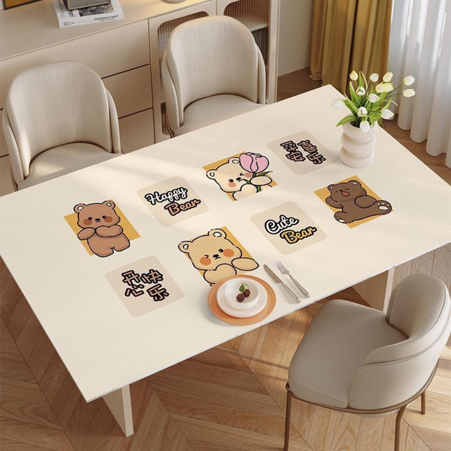 客厅茶几桌垫防油可裁剪桌布卡通