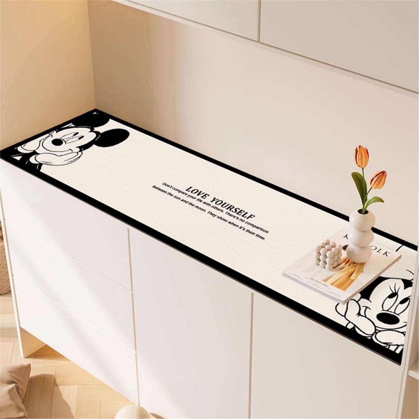 米奇皮革长方形电视柜垫客厅餐边柜防水防油桌垫鞋柜台防脏保护垫