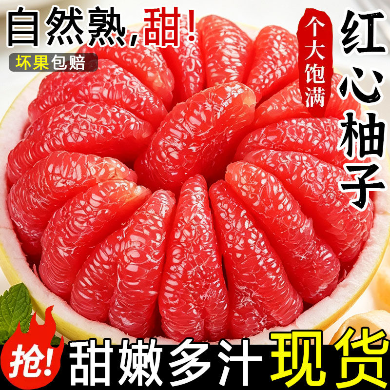 福建红心柚子红肉蜜柚新鲜水果当季整箱时令葡萄三红肉叶琯溪柚子
