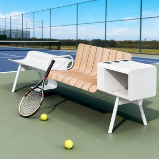 网球场休息椅公园椅户外长椅球场座椅体育场馆运动场长条椅坐椅