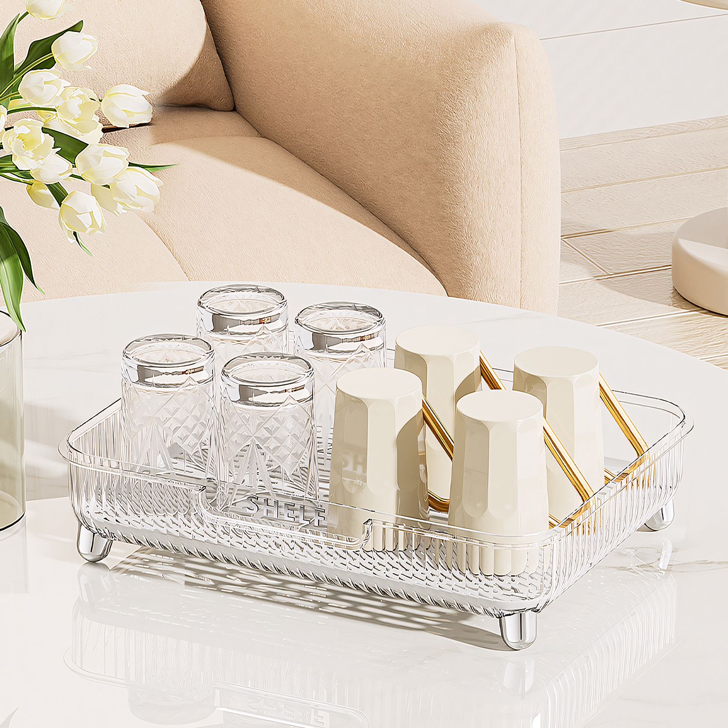 杯架杯子收纳置物架水杯茶杯收纳架餐桌置物架沥水架水吧倒挂展示