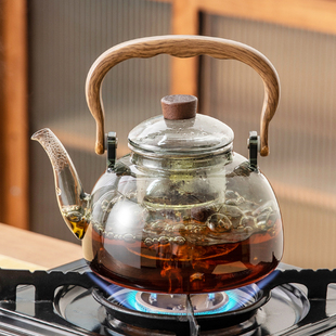 高硼硅玻璃茶壶围炉煮茶壶加厚耐高温蒸煮两用可明火电陶炉烧水壶