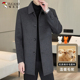 呢子潮 羊毛呢风衣男青年韩版 秋冬季 修身 啄木鸟双面呢大衣男中长款