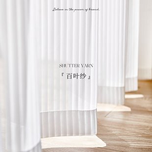 竖百叶纱帘窗纱阳台客厅遮光梦幻窗帘卧室透光不透人白纱 新款
