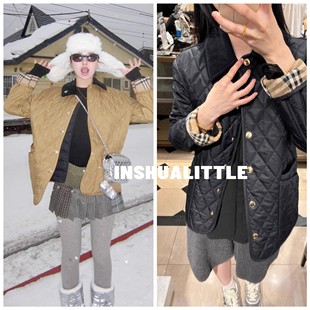 棉服外套女 25s绗棉拼色灯芯绒格纹黄金甲经典 always cc永不过时