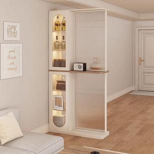 屏风隔断客厅新款 意式 玄关门厅柜实木酒柜置物柜双面沙发挡柜高端