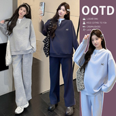 宽松运动休闲卫衣两件套2026新款 孕妇套装 洋气时髦春秋款 时尚 春季