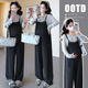 孕妈高级感穿搭休闲春秋季 孕妇春装 2026新款 套装 宽松两件套 背带裤